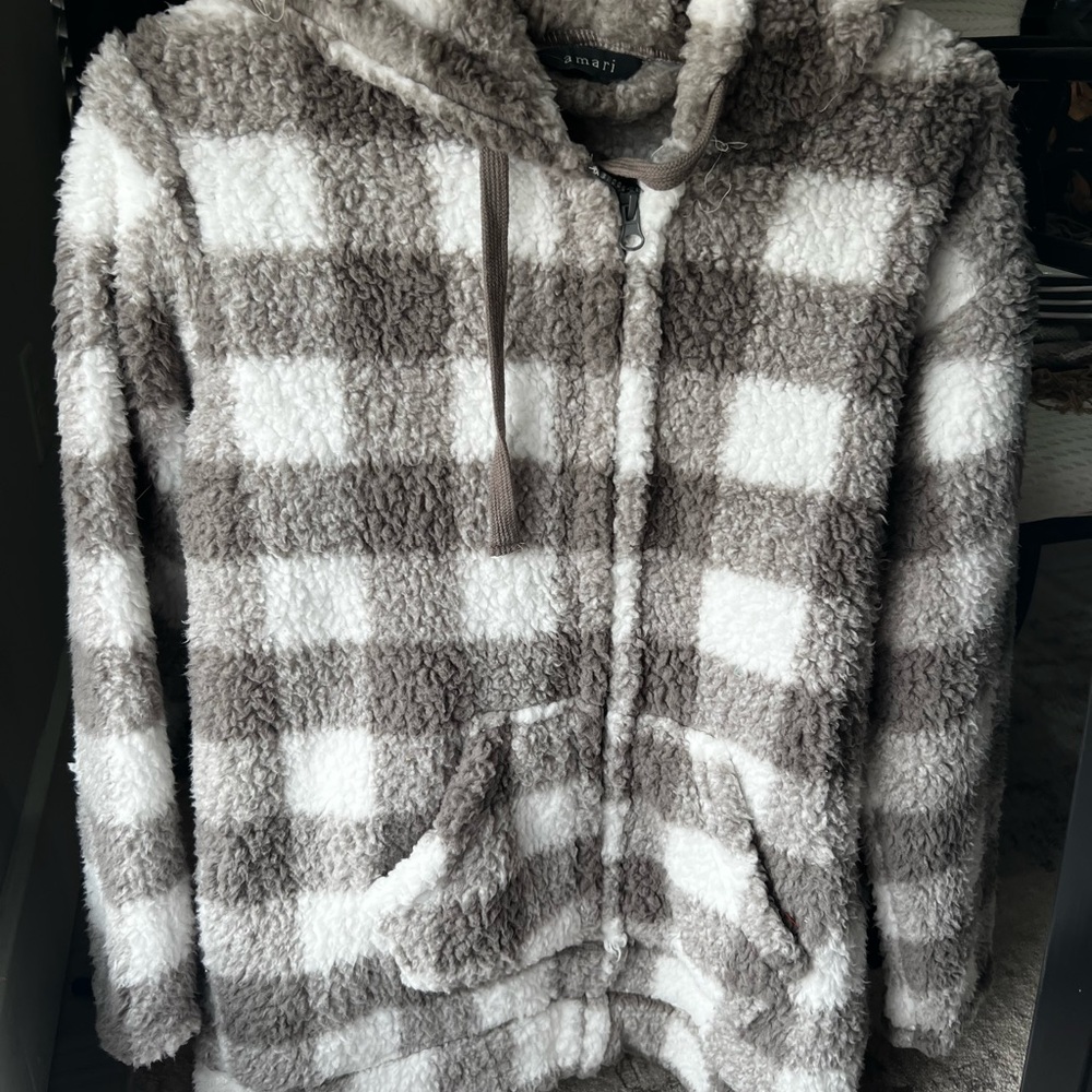Cozy Checkered Teddy Jacket